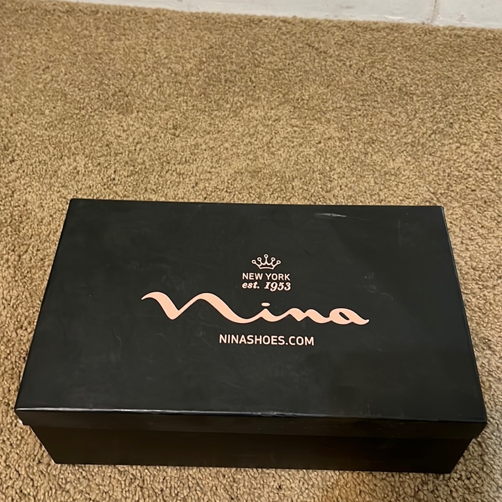 Nina black satin heels